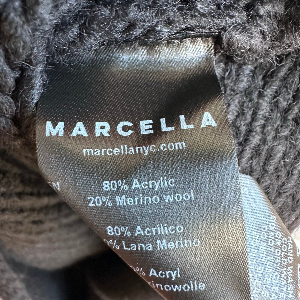 Marcella Black Asymmetrical Knit Poncho Sweater - Picture 6 of 6